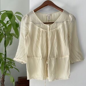 J.Crew ~ 100% Silk Women's Cream Blouse